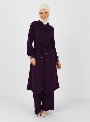 Purple - Unlined -  - Suit - Miss Cazibe