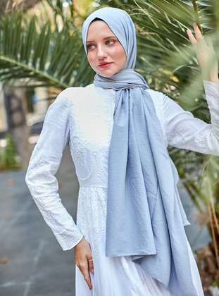 Grey - Plain - Plain - Shawl - Şalevi