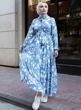 Blue - Modest Dress - FESTMODA