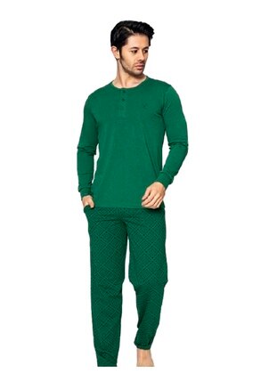 Green - Men`s Pyjama Sets - Wordex
