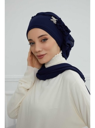 نيلي - حجابات جاهزة - Aisha`s Design