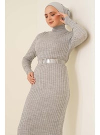 Grey - Knit Dresses
