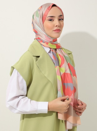 Multi Color - Printed - Twill - Shawl - Tuva