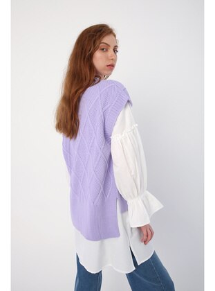 Light Lilac Short V-Neck Vest