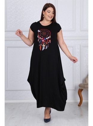Black - Plus Size Dress - MJORA