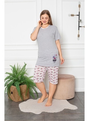 Grey - Plus Size Pyjamas - Maymara