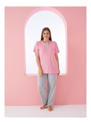 Pink - Plus Size Pyjamas - Maymara
