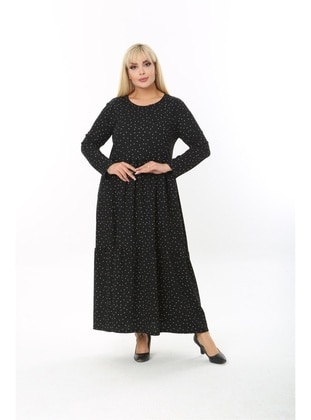 Black - Fully Lined - Plus Size Dress - MJORA