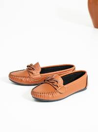 Tan - Flat - Flat Shoes
