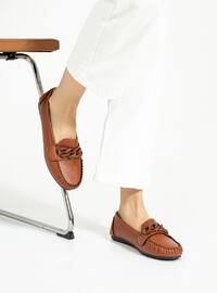 Tan - Flat - Flat Shoes