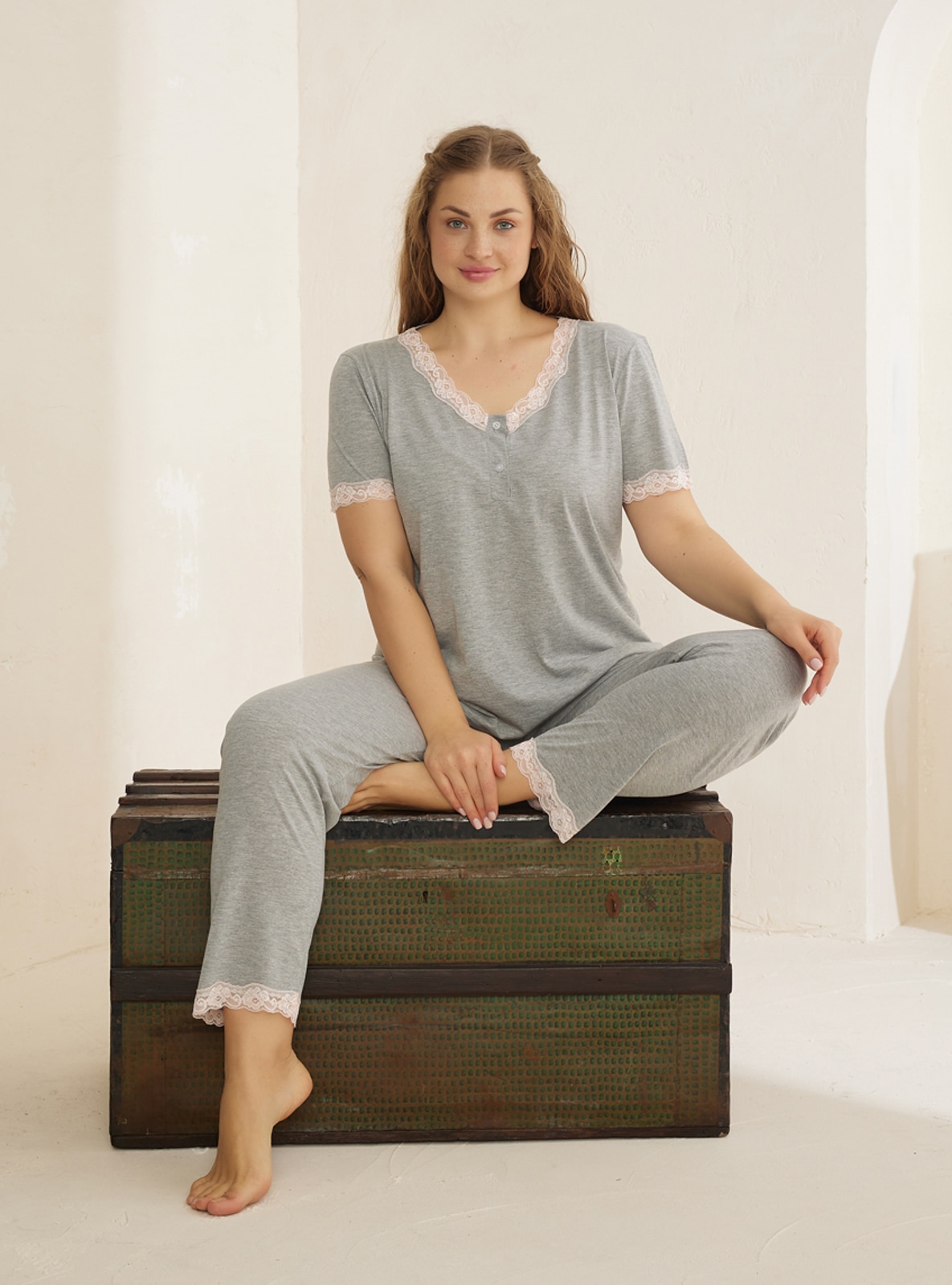 Gray Melange - Plus Size Pyjamas