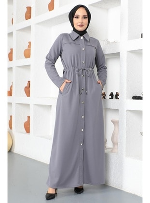 Grey - Abaya - Moda Ebva