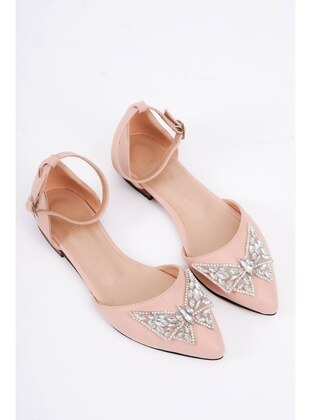 Powder Pink - Flat Shoes - DİVOLYA
