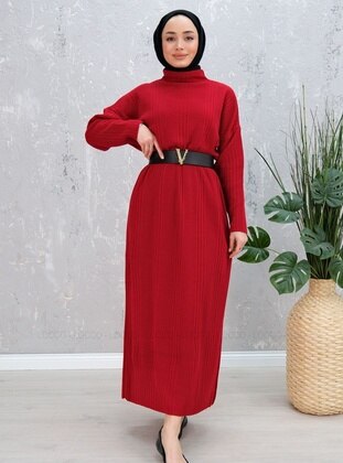 Red - Knit Dresses - Locco Moda