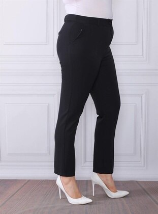 Black - Plus Size Pants - By Alba Collection
