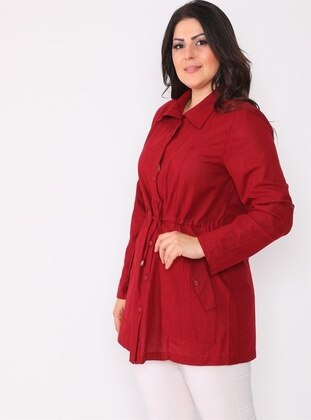 Burgundy - Plus Size Jacket - By Alba Collection