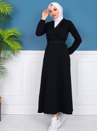 Black - Modest Dress - FESTMODA