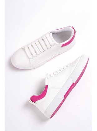 White - Fuchsia - Sports Shoes - DİVOLYA