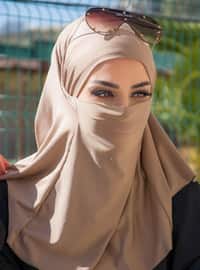 بيج - من لون واحد - حجابات جاهزة