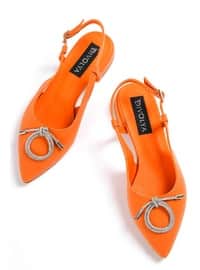 Orange - Flat Shoes