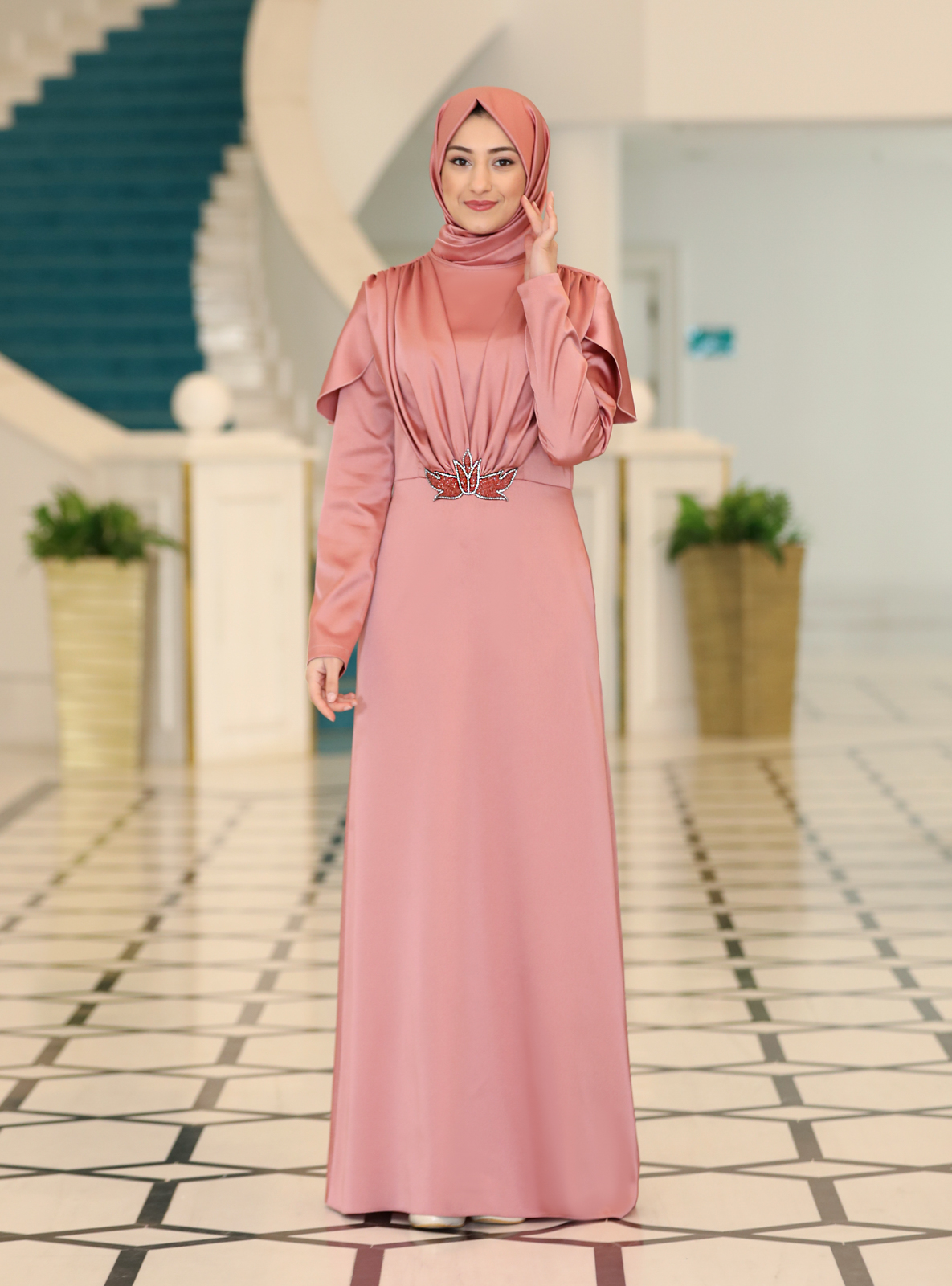 modanisa modest evening dress Modest Evening Dress Powder Pink