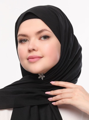 Black - Hijab Accessories - Fsg Takı