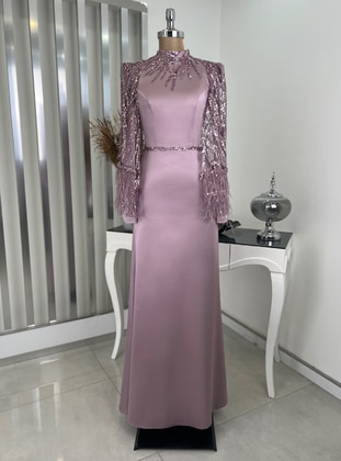 Lilac - Fully Lined - Crew neck - Modest Evening Dress - Rana Zenn