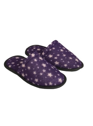 50gr - Purple - Flat Slippers - Home Shoes - Wordex