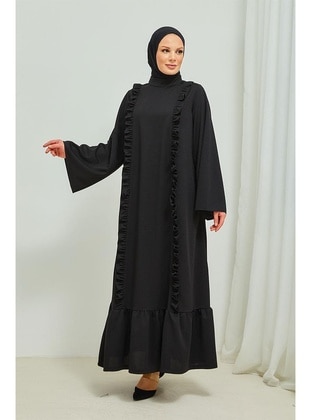 Black - Modest Dress - Burcu Fashion