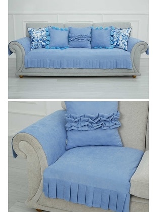 أزرق فاتح - رمي الأريكة - Aisha`s Design
