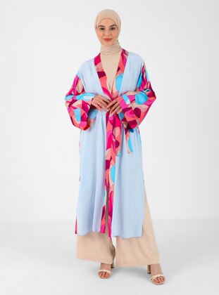 Blue - Pink - Multi - Unlined - Abaya - Meryem Acar