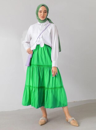 Green - Unlined - Skirt - Mapel