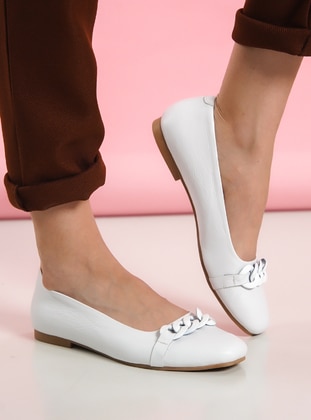White - Flat - Flat Shoes - Shoescloud