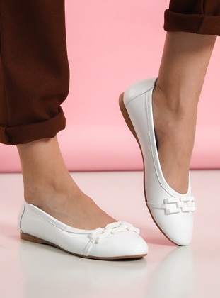 White - Flat - Flat Shoes - Shoescloud