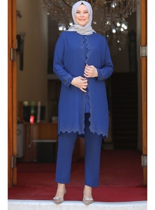 Indigo - Plus Size Evening Suit - Amine Hüma