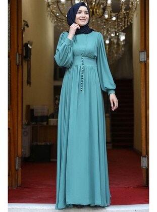 Unripe Almond - Modest Plus Size Evening Dress - Amine Hüma