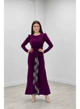 Purple - Modest Evening Dress - Giyim Masalı