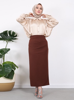 Brown - Skirt - Vav