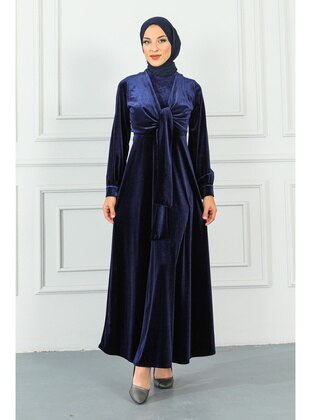 İmaj Butik Navy Blue Modest Evening Dress