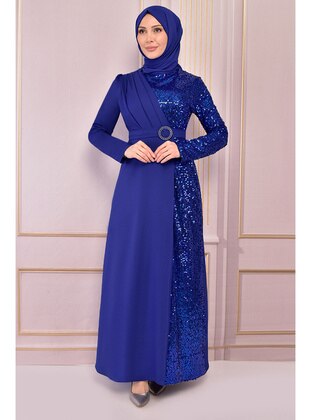 Saxe Blue - Modest Evening Dress - Moda Merve