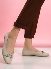Beige - Flat - Flat Shoes