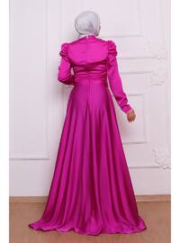  Fuchsia Modest Evening Dress
