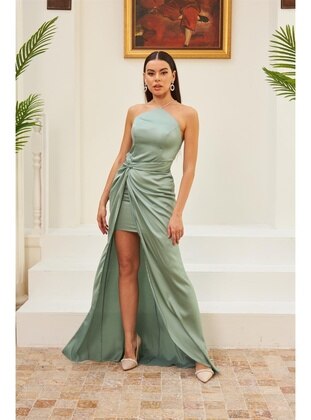 Green Almon - Fully Lined - 1000gr - Evening Dresses - Carmen