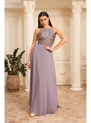 Grey - Fully Lined - 1000gr - Evening Dresses - Carmen