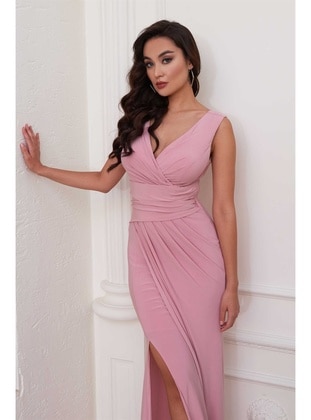 Fully Lined - 1000gr - Powder - Double-Breasted - Evening Dresses - Carmen