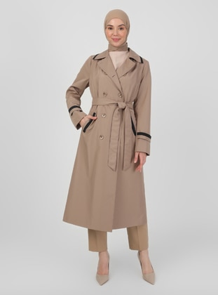 Mink - Unlined - Point Collar - Trench Coat - Olcay