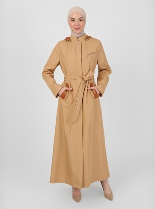 Camel - Unlined -  - Trench Coat - Olcay