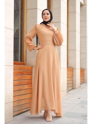 Camel - Modest Dress - Meqlife