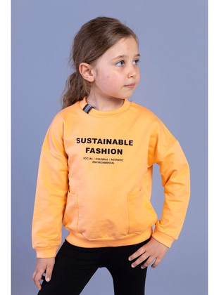 Orange - Girls` Sweatshirt - Toontoy