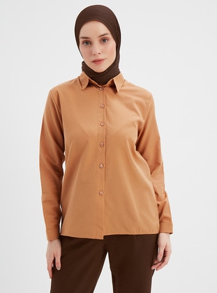 Biscuit - Cuban Collar - Blouses - Womayy